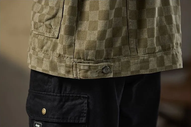 Versatile Washed Cotton Trucker Jacket with Flap Pocket