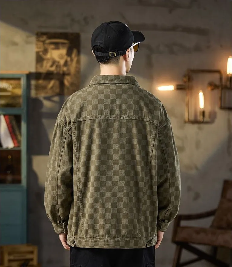 Versatile Washed Cotton Trucker Jacket with Flap Pocket
