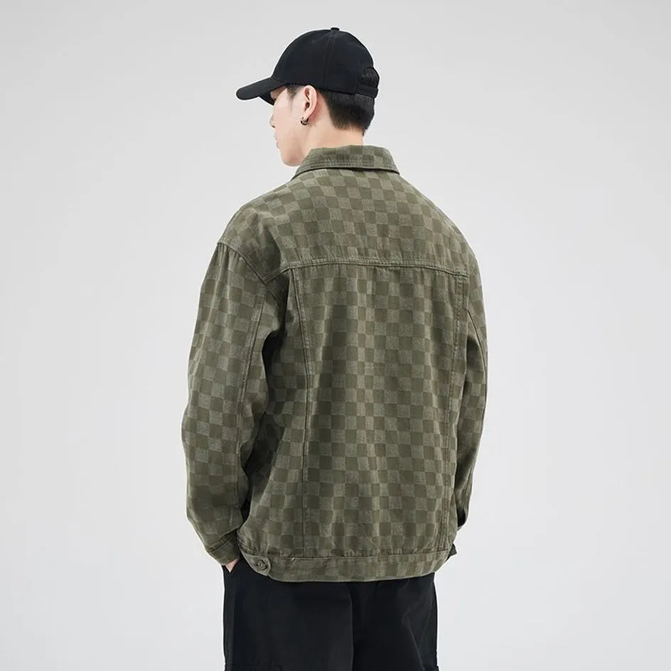 Versatile Washed Cotton Trucker Jacket with Flap Pocket