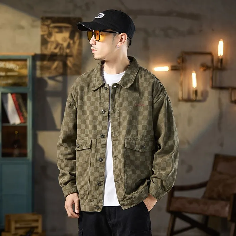 Versatile Washed Cotton Trucker Jacket with Flap Pocket