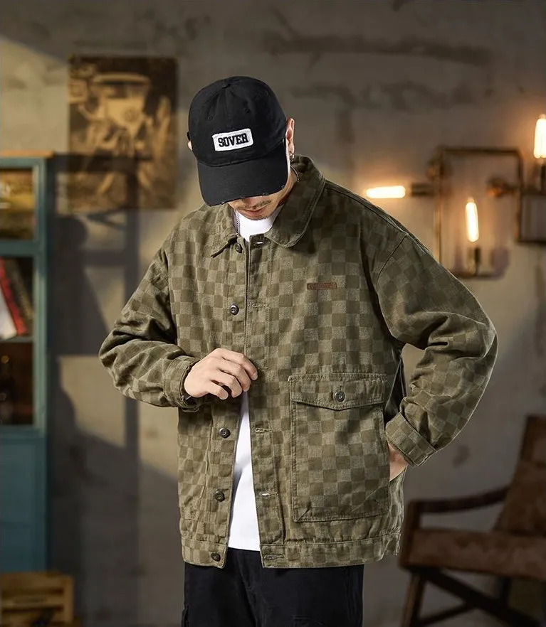 Versatile Washed Cotton Trucker Jacket with Flap Pocket