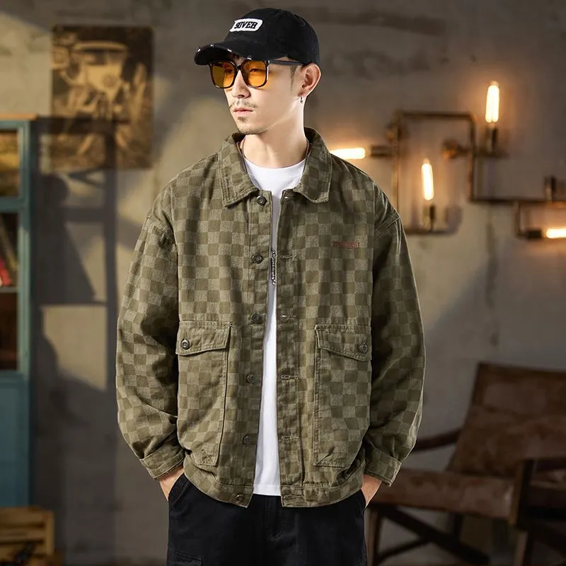 Versatile Washed Cotton Trucker Jacket with Flap Pocket