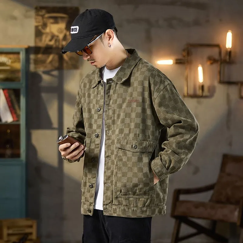 Versatile Washed Cotton Trucker Jacket with Flap Pocket