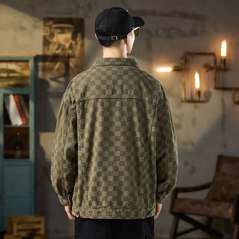 Versatile Washed Cotton Trucker Jacket with Flap Pocket