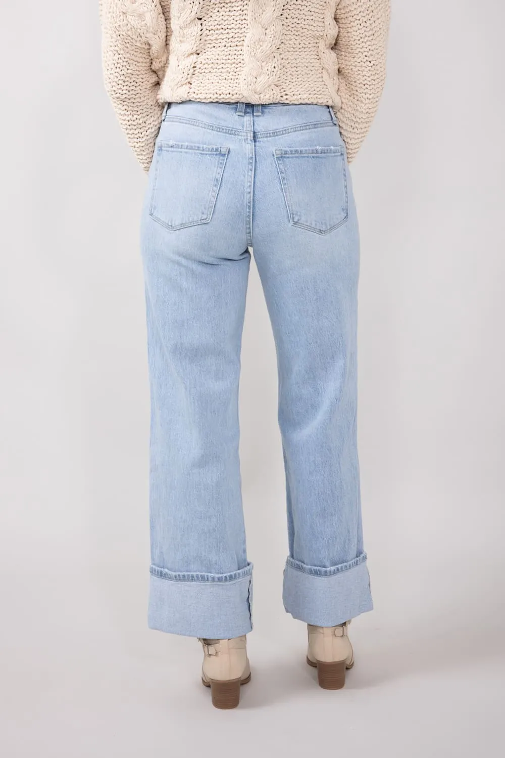 Vervet High Rise Baggy Wide Jeans for Women | T6515