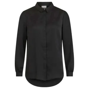 Vila Women's Black Long-Sleeve Classic Polyester Shirt