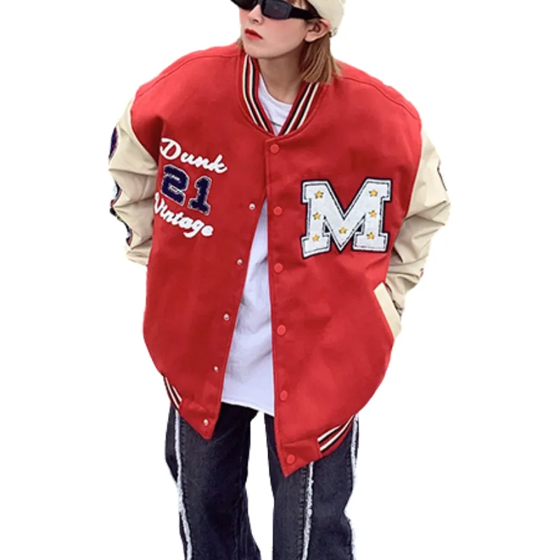 Vintage Contrast Stitch Varsity Jacket