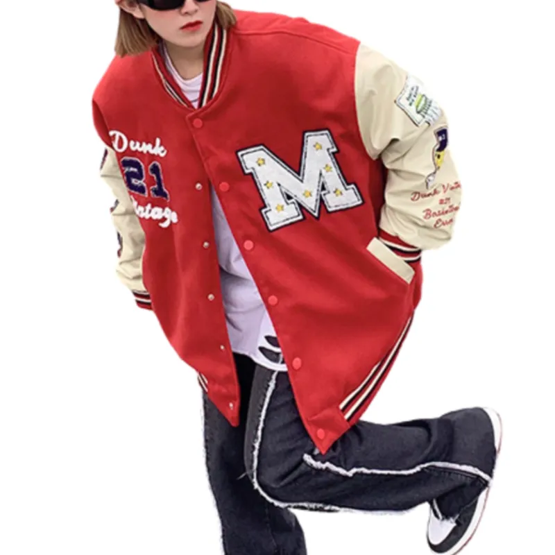 Vintage Contrast Stitch Varsity Jacket