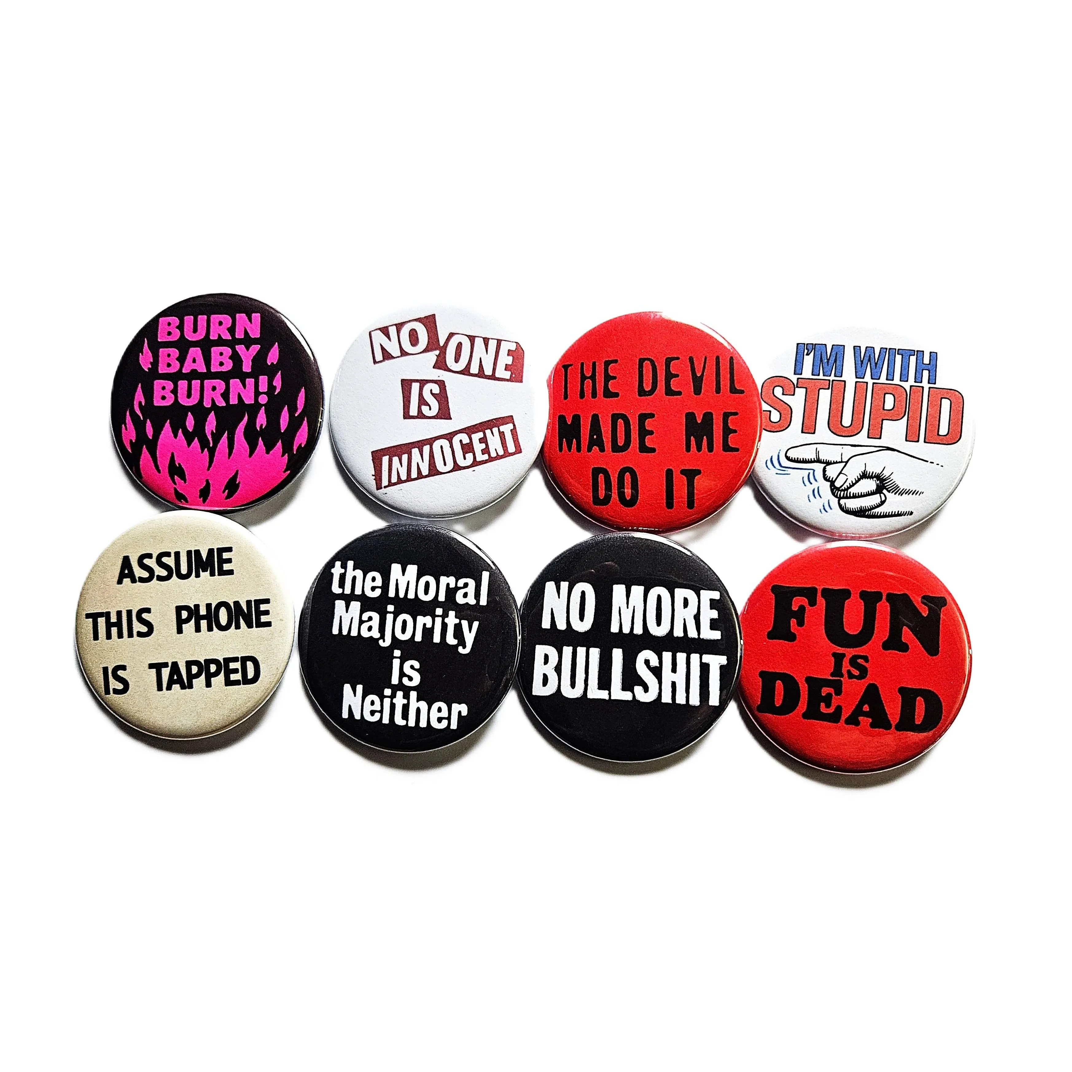 Vintage Reproduction I'm With Stupid Small Pinback Button | 1.25" Diameter