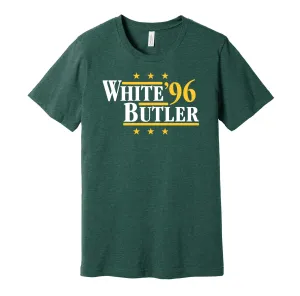 White & Butler '96 - Green Bay Football Legends Political Campaign Parody T-Shirt - Hyper Than Hype Shirts