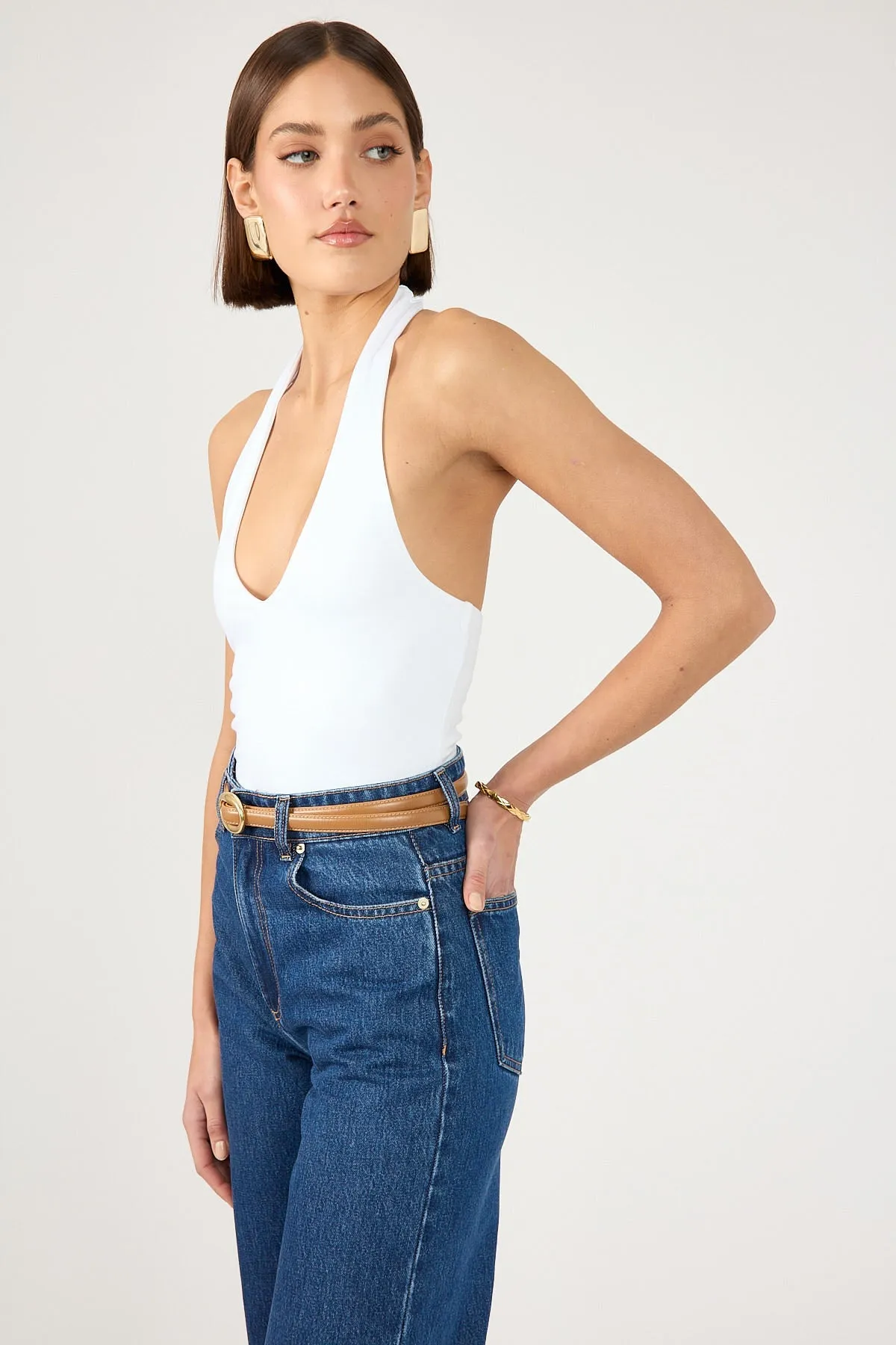 White Halter Top