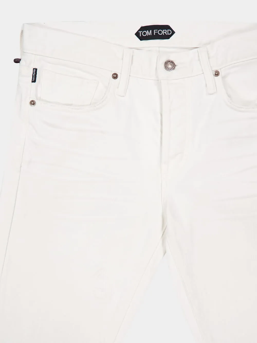 White Straight-Fit Selvedge Denim Jeans