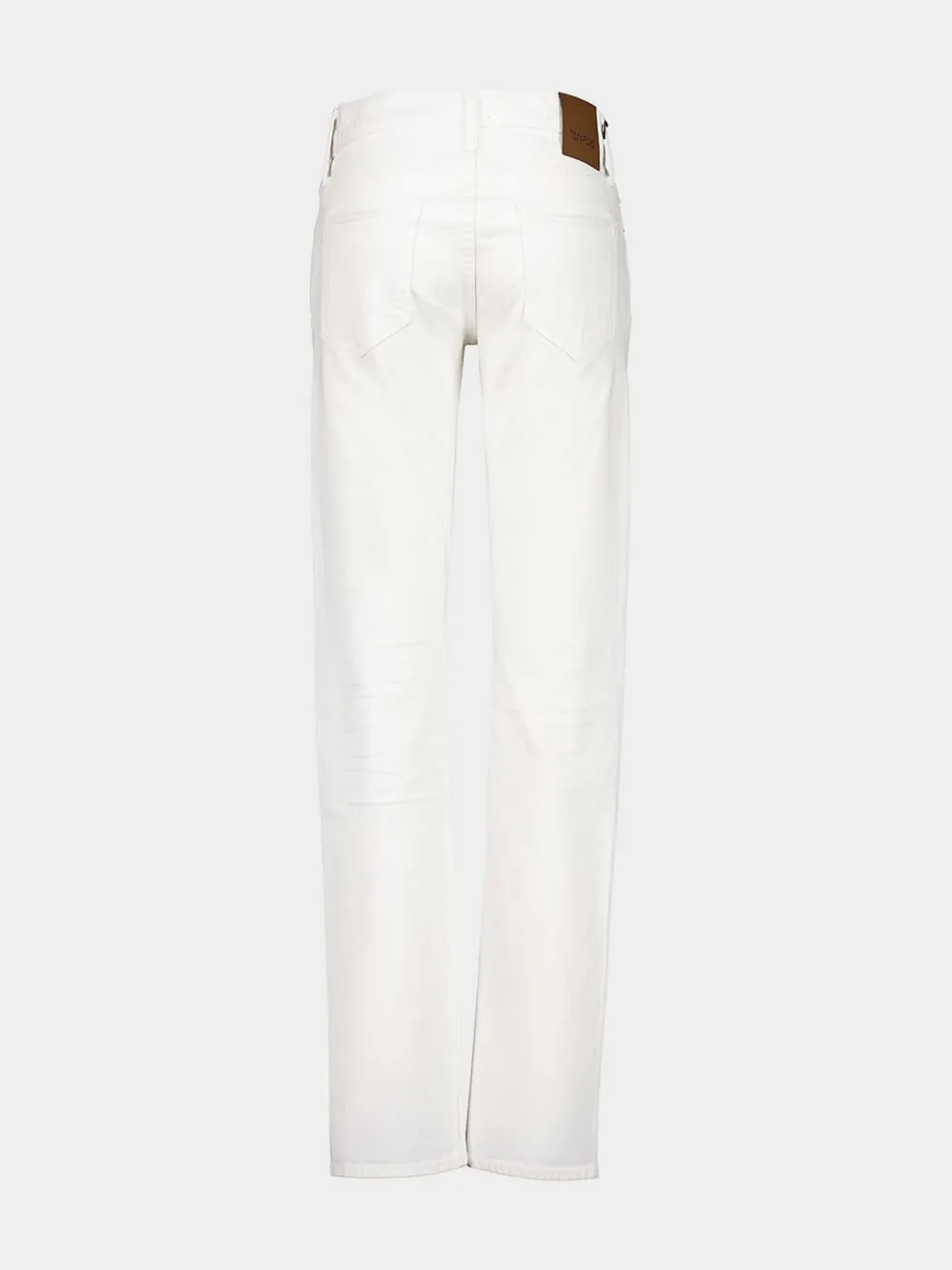 White Straight-Fit Selvedge Denim Jeans