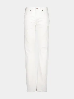 White Straight-Fit Selvedge Denim Jeans