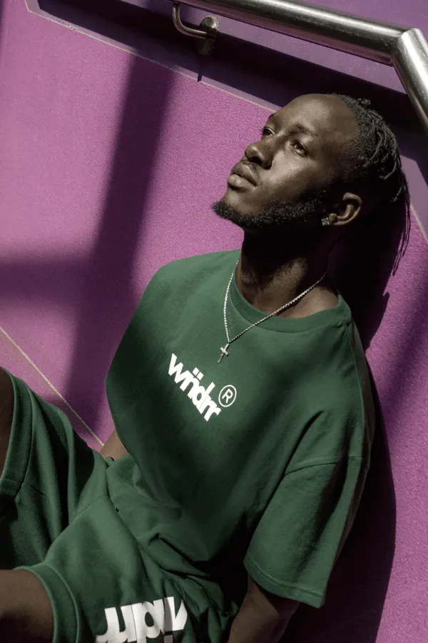 WNDRR ACCENT BOX FIT TEE - FOREST GREEN