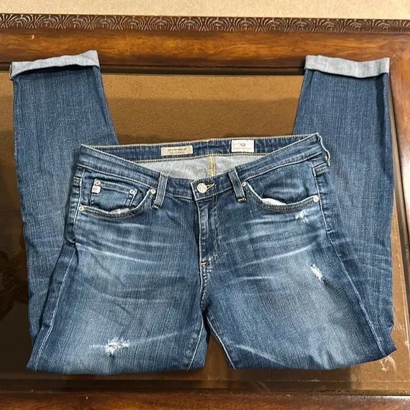 Womens Adriano Goldschmied Stilt Roll Up Distressed Jeans. Size 29