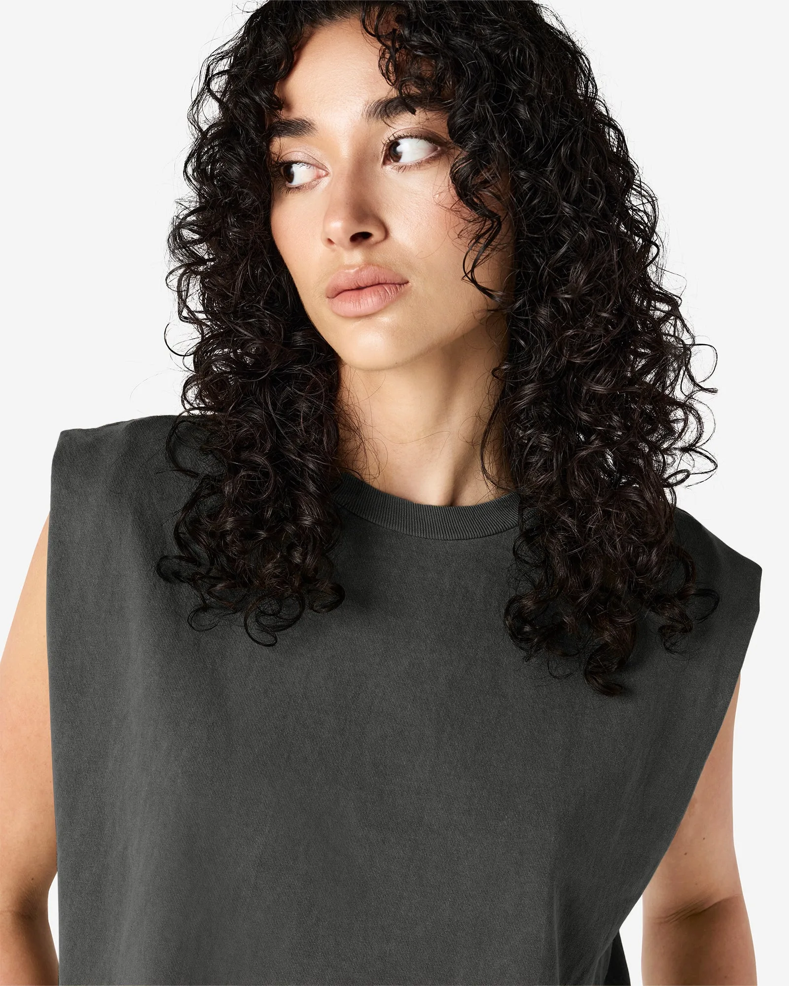 Women's Cropped Garment Dyed Muscle T-Shirt