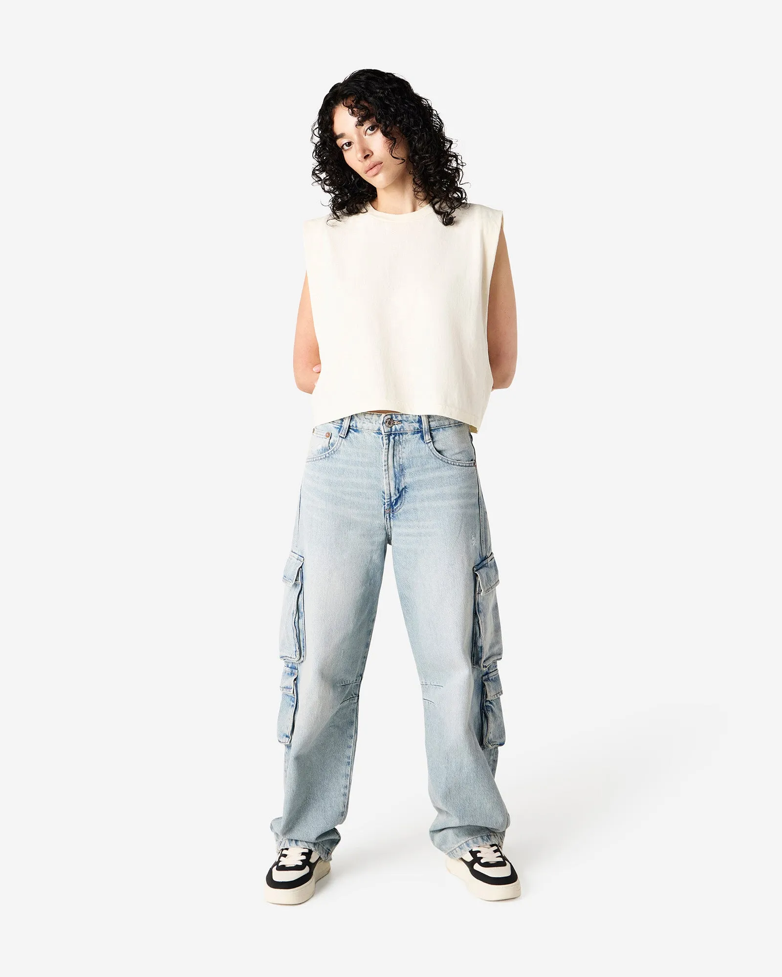 Women's Cropped Garment Dyed Muscle T-Shirt