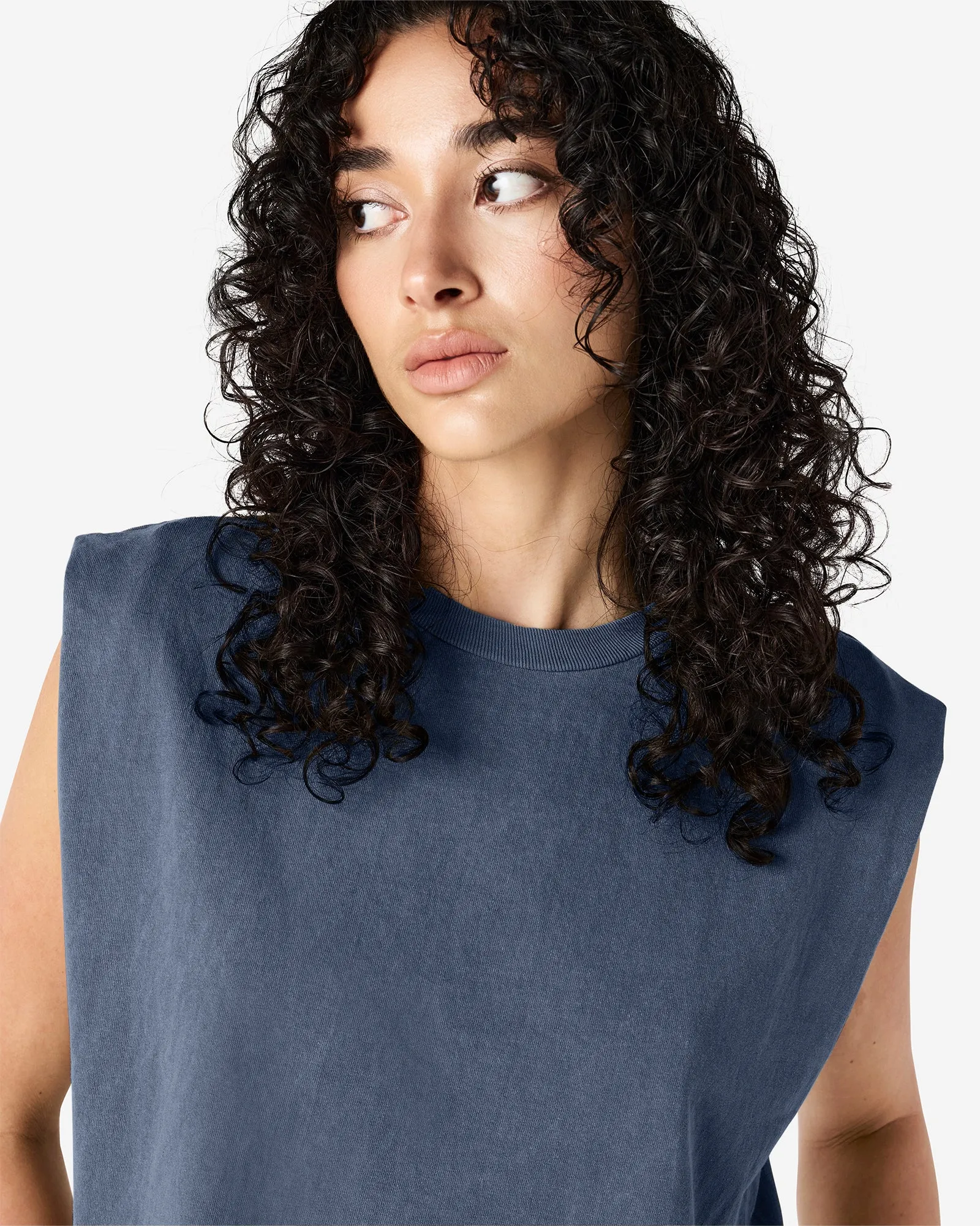 Women's Cropped Garment Dyed Muscle T-Shirt