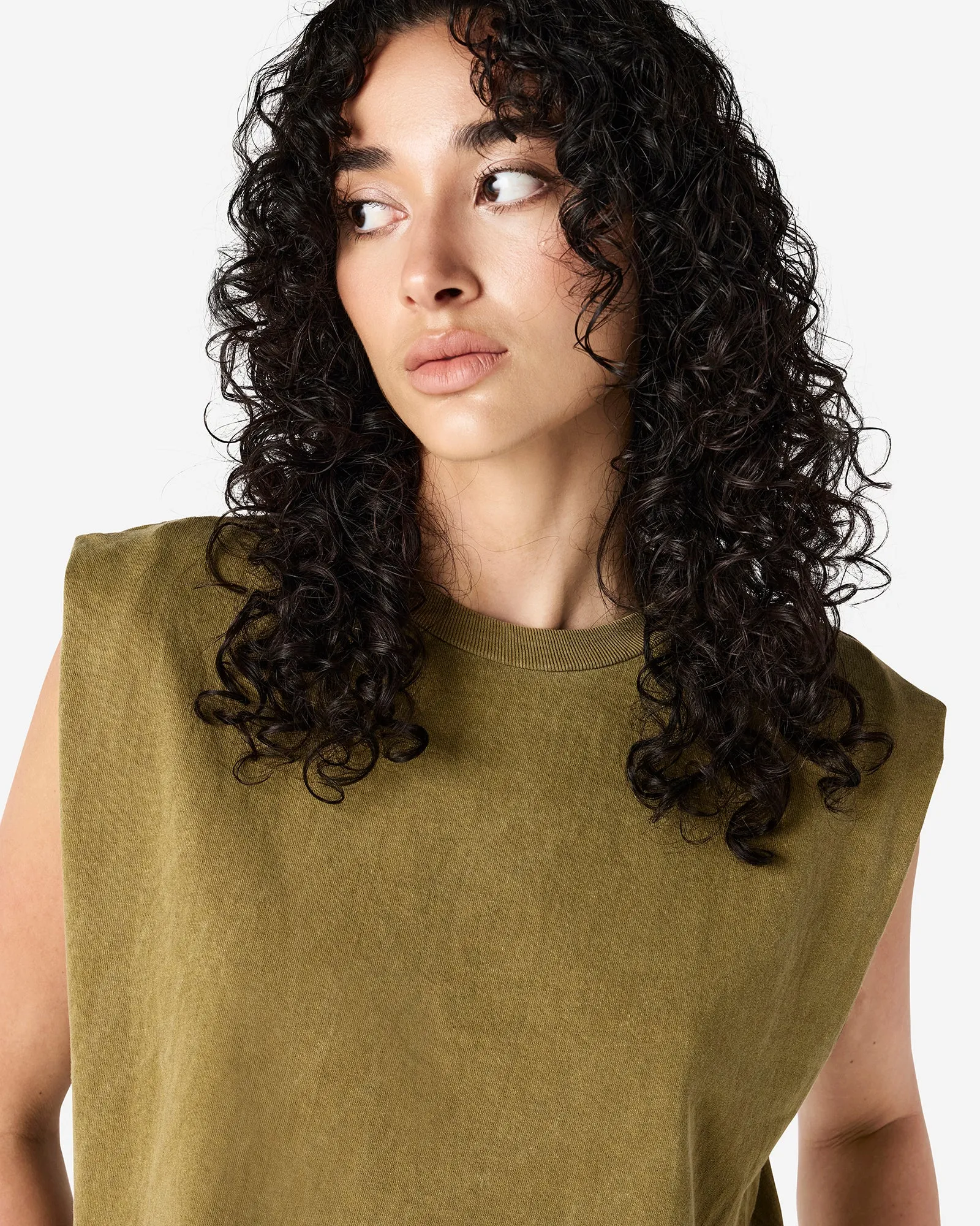 Women's Cropped Garment Dyed Muscle T-Shirt