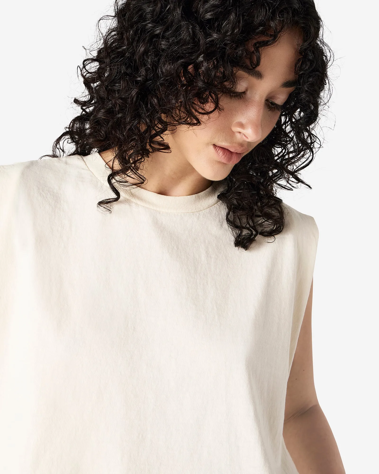 Women's Cropped Garment Dyed Muscle T-Shirt