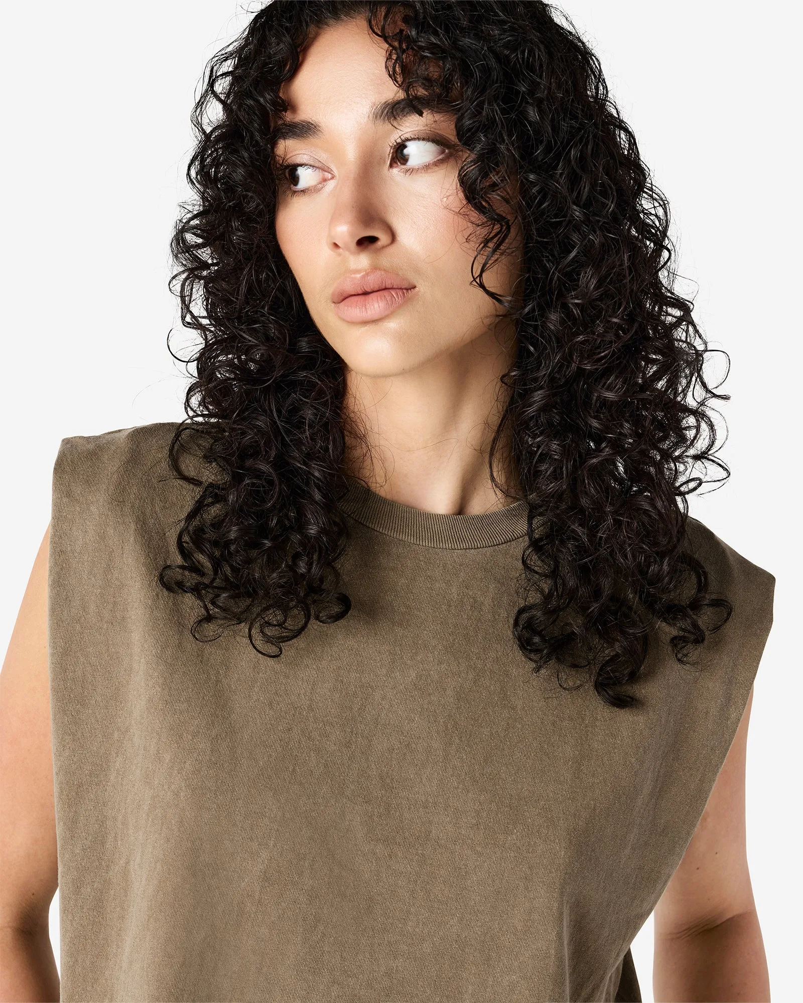 Women's Cropped Garment Dyed Muscle T-Shirt
