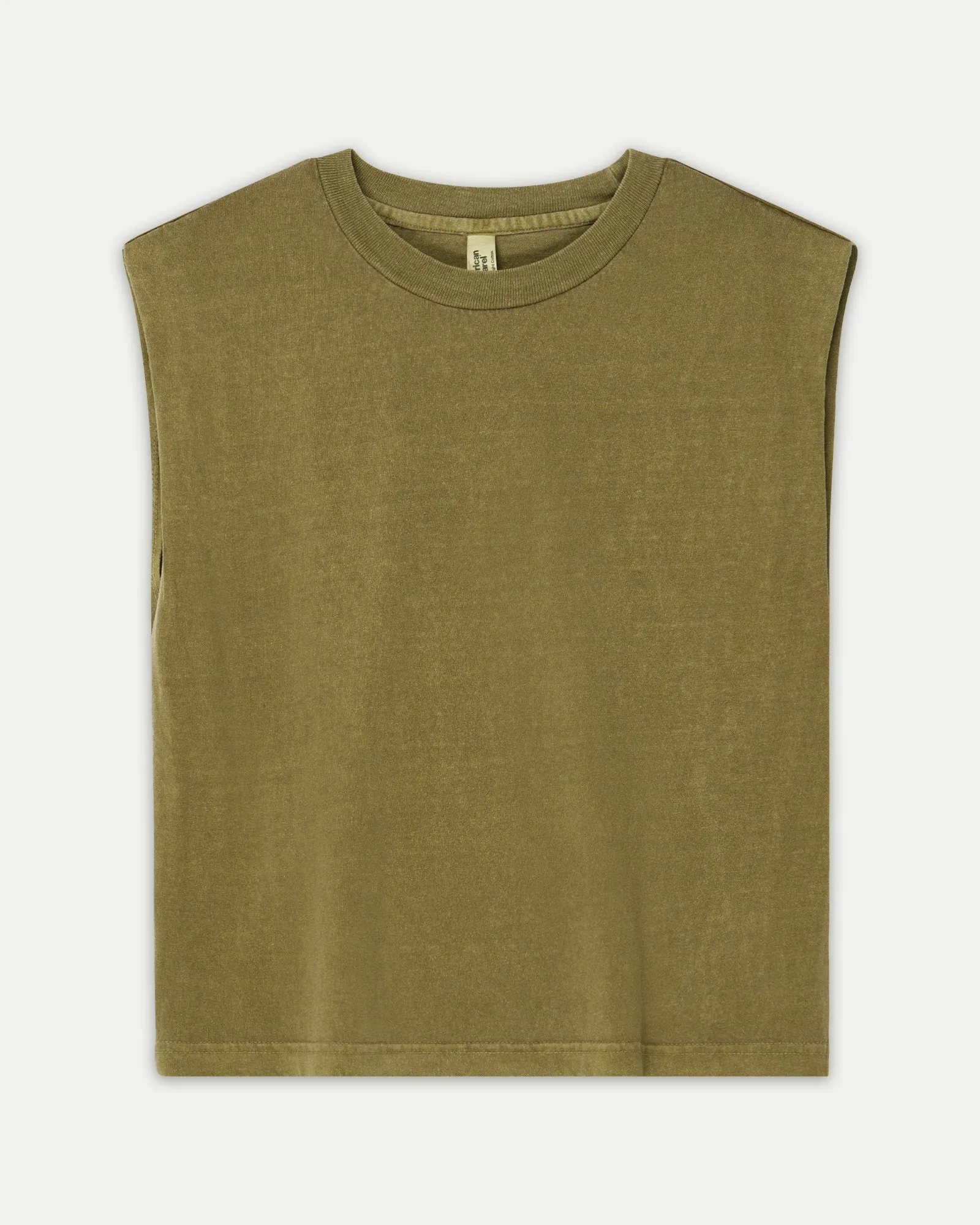 Women's Cropped Garment Dyed Muscle T-Shirt
