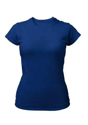 Women's Royal Blue Slim-Fit Crew Neck T-Shirt - Vibrant & Chic