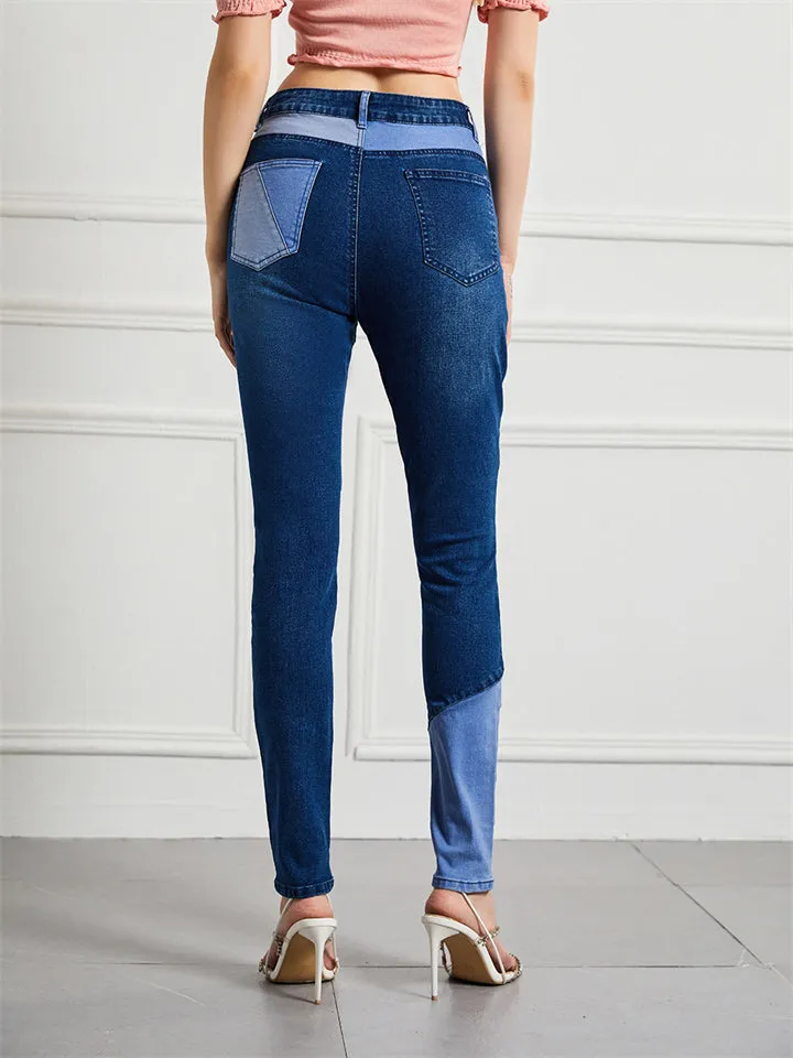 Women's Slim Fit Bouncy High Rise Patchwork Jeans