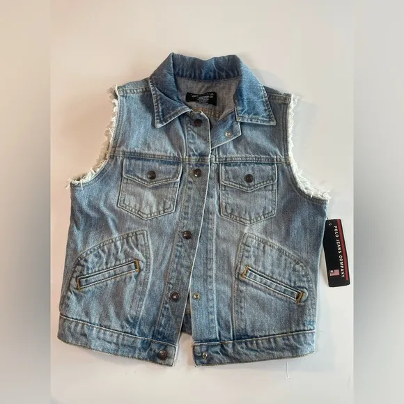 Y2K &amp; NWT! Polo Jeans Co. Ralph Lauren Denim Vest with embroidery – Size Small