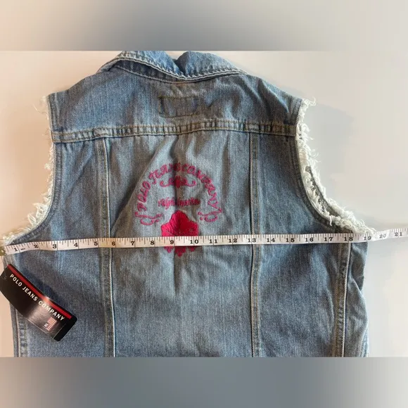 Y2K &amp; NWT! Polo Jeans Co. Ralph Lauren Denim Vest with embroidery – Size Small