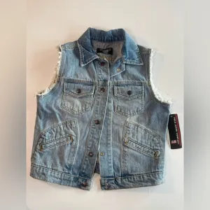 Y2K &amp; NWT! Polo Jeans Co. Ralph Lauren Denim Vest with embroidery – Size Small