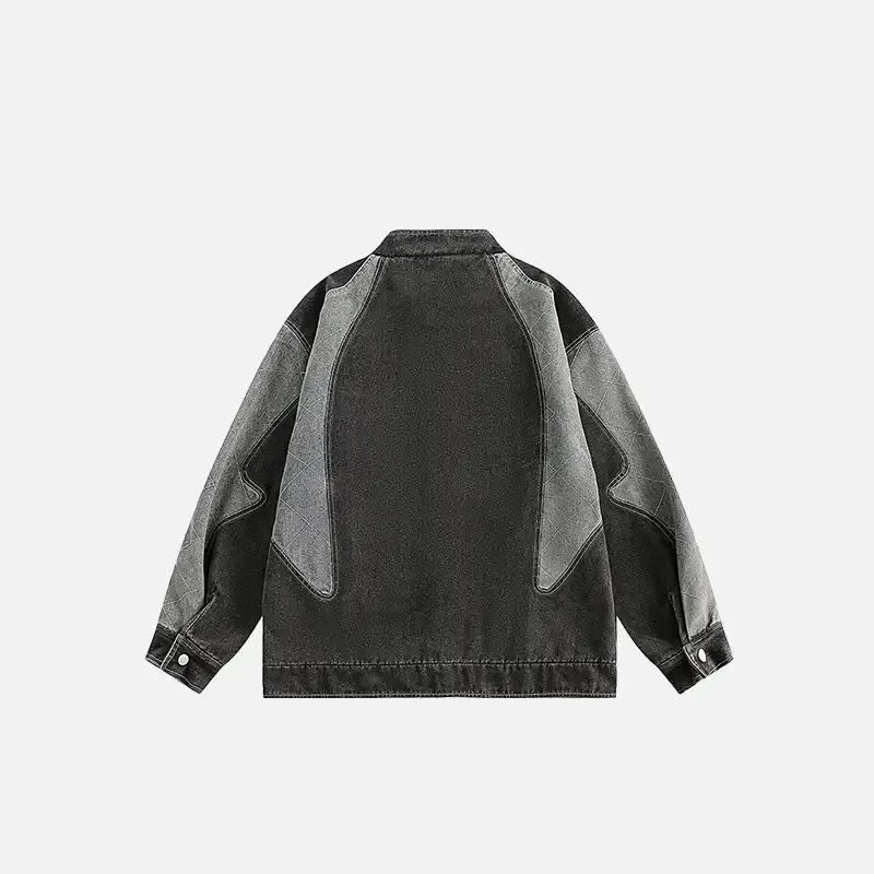 Y2K Racing Motorcycle Denim Jacket for Stylish Outerwear