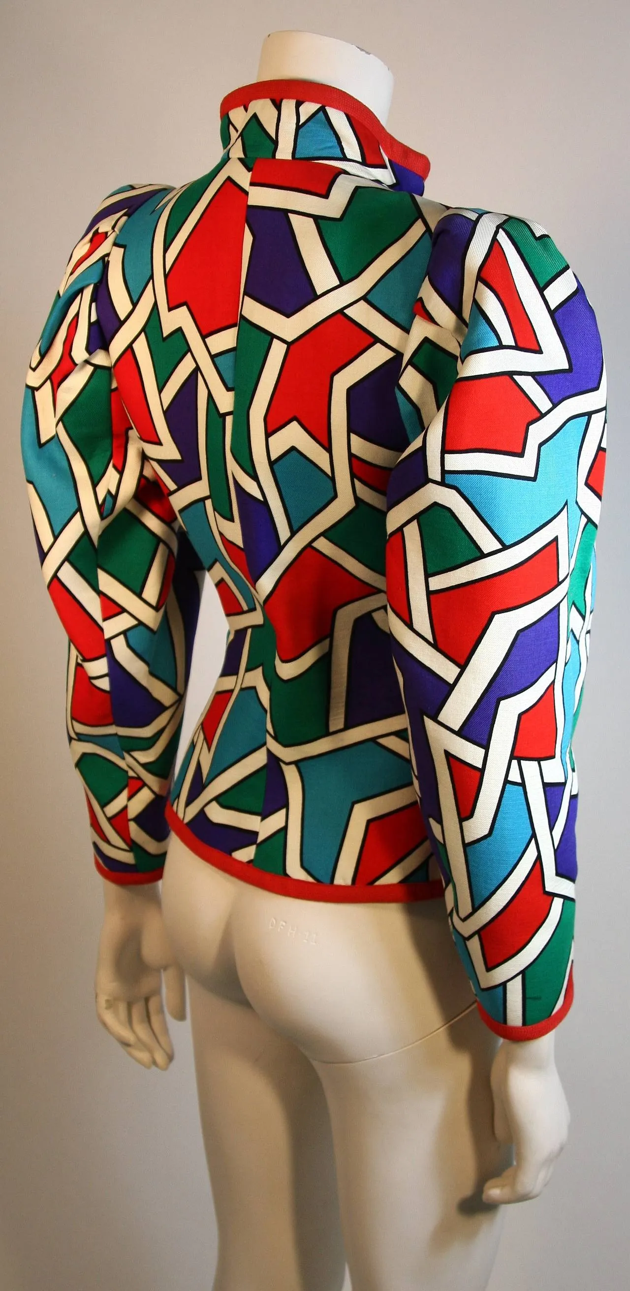 YVES SAINT LAURENT Color Block Design Jacket Size 38
