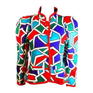 YVES SAINT LAURENT Color Block Design Jacket Size 38