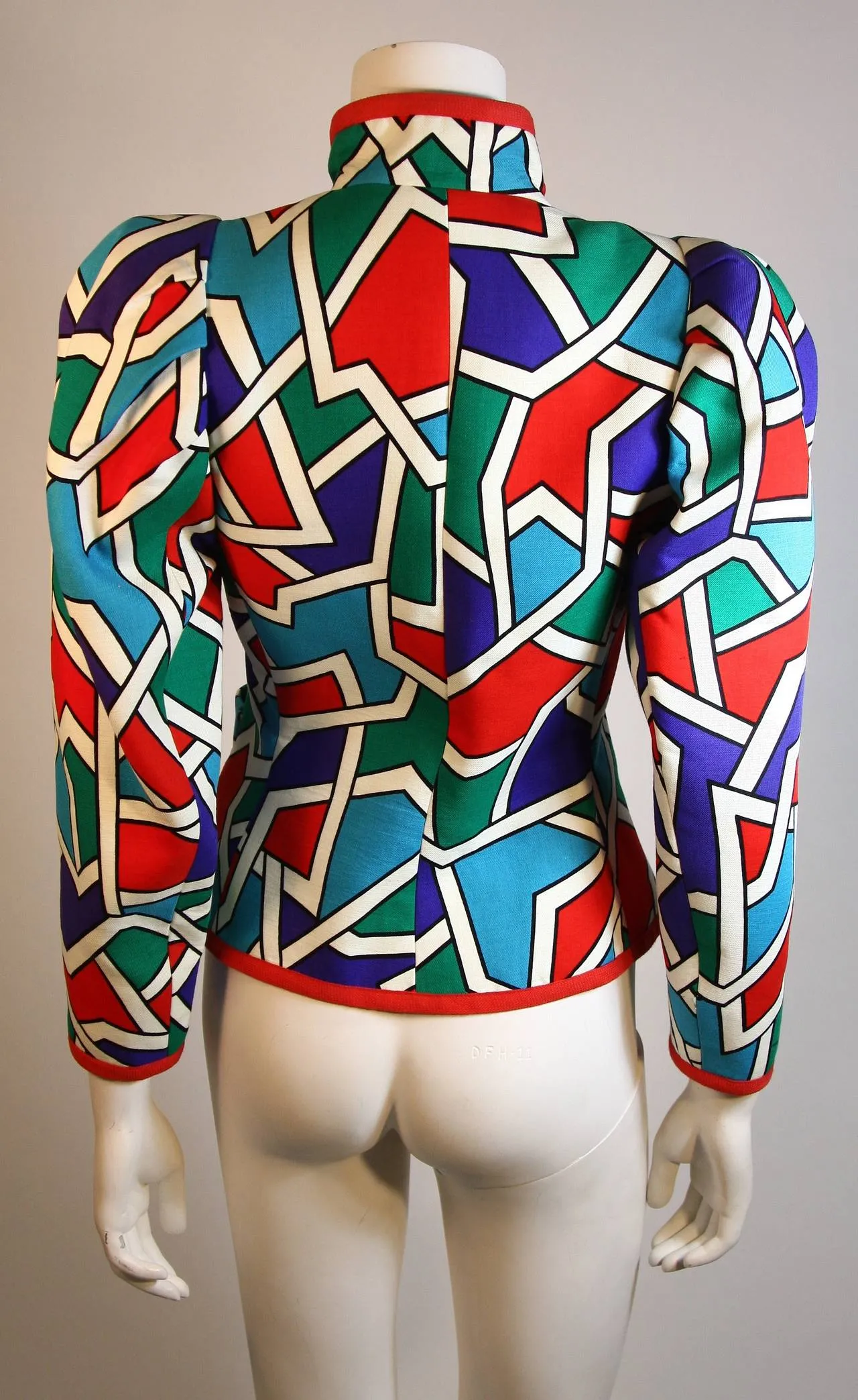 YVES SAINT LAURENT Color Block Design Jacket Size 38