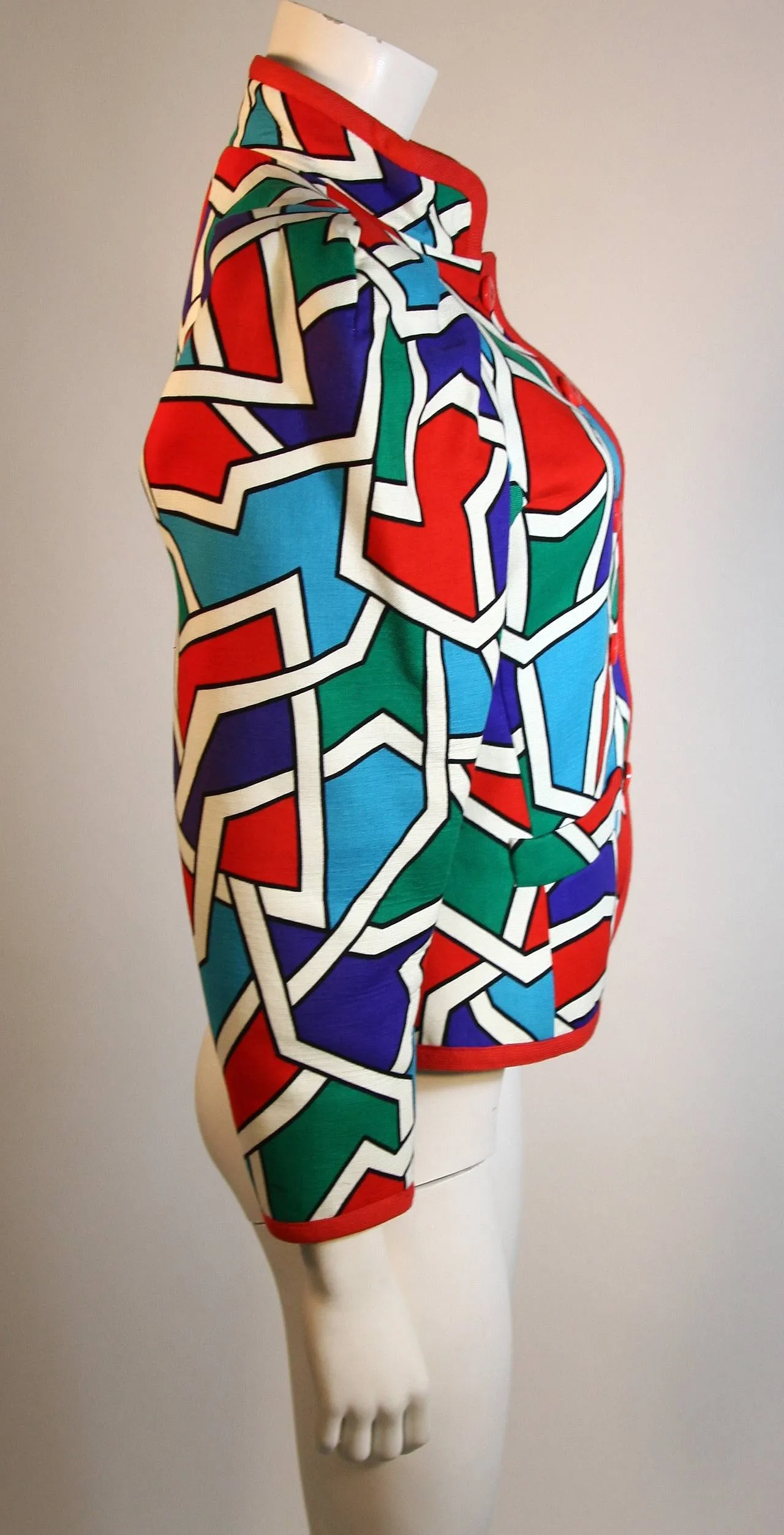 YVES SAINT LAURENT Color Block Design Jacket Size 38