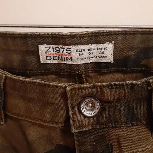 Zara Camo Moto Jeans