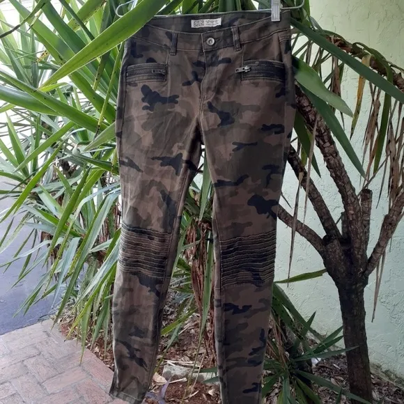 Zara Camo Moto Jeans
