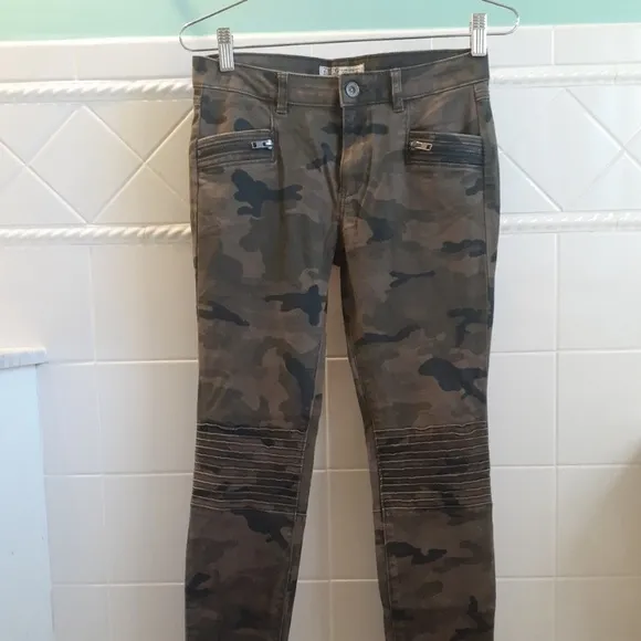 Zara Camo Moto Jeans