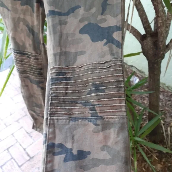 Zara Camo Moto Jeans