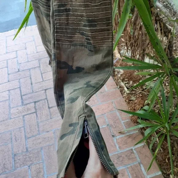 Zara Camo Moto Jeans