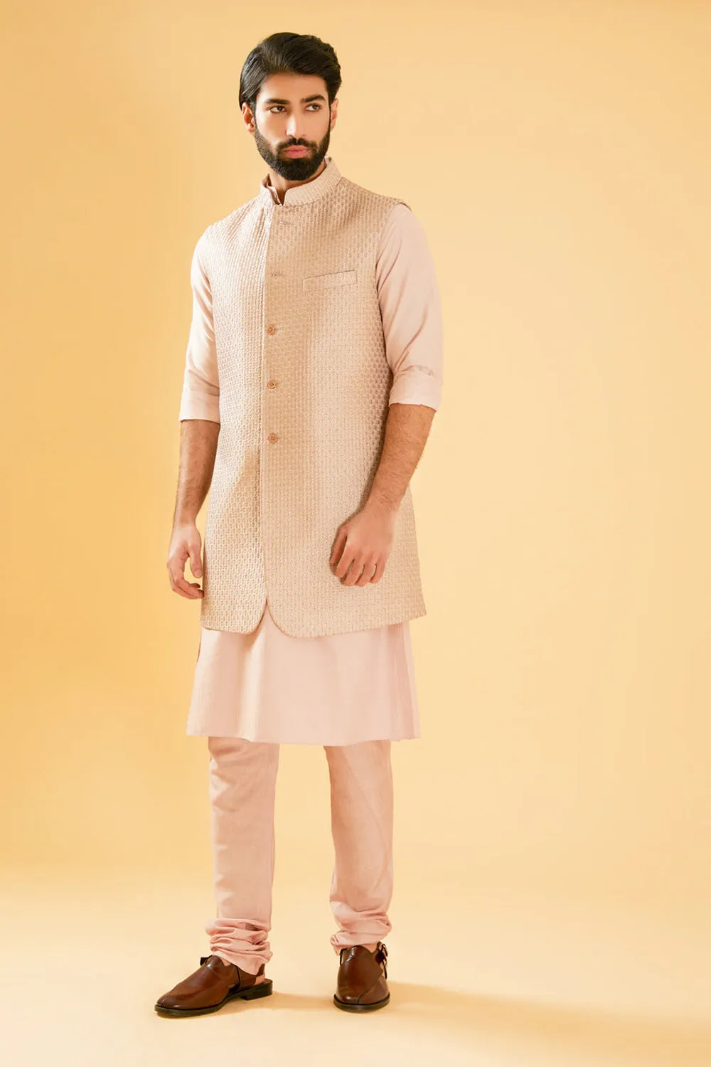 Zari And Sequence Embroidered Long Waistcoat